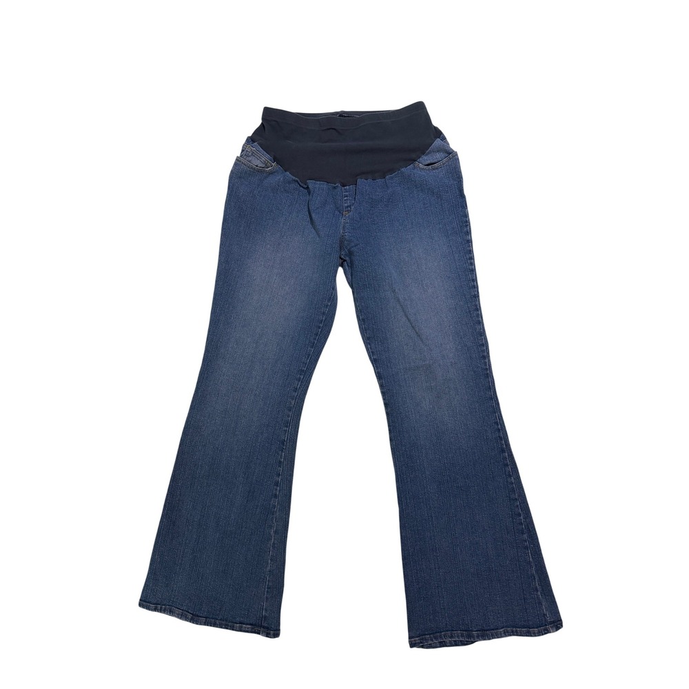 Attitude Unknown Maternity Bootcut Jeans XL Full Panel Stretch Blue Denim Pants